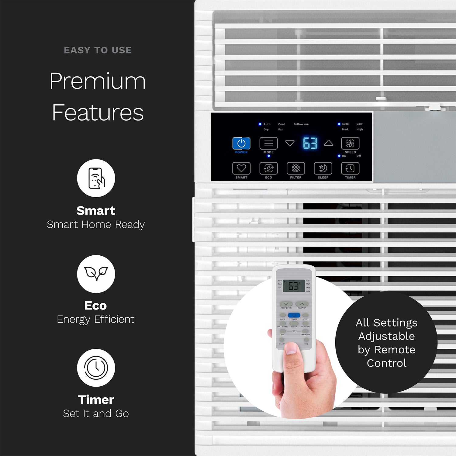 10,000 BTU Window Air Conditioner with Smart Control