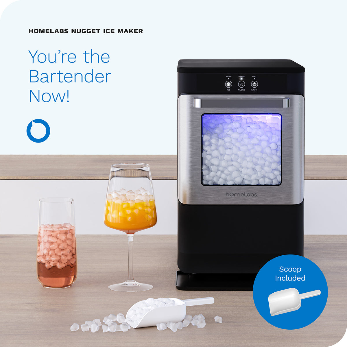 hOmeLabs Countertop Nugget Ice Maker