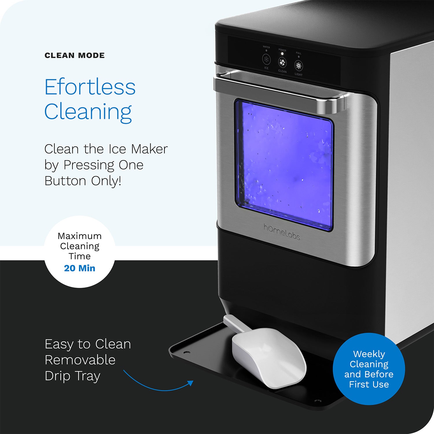 hOmeLabs Countertop Nugget Ice Maker