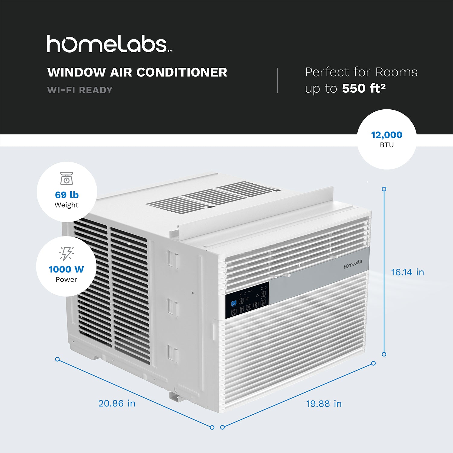 12,000 BTU Wi-Fi Window Air Conditioner