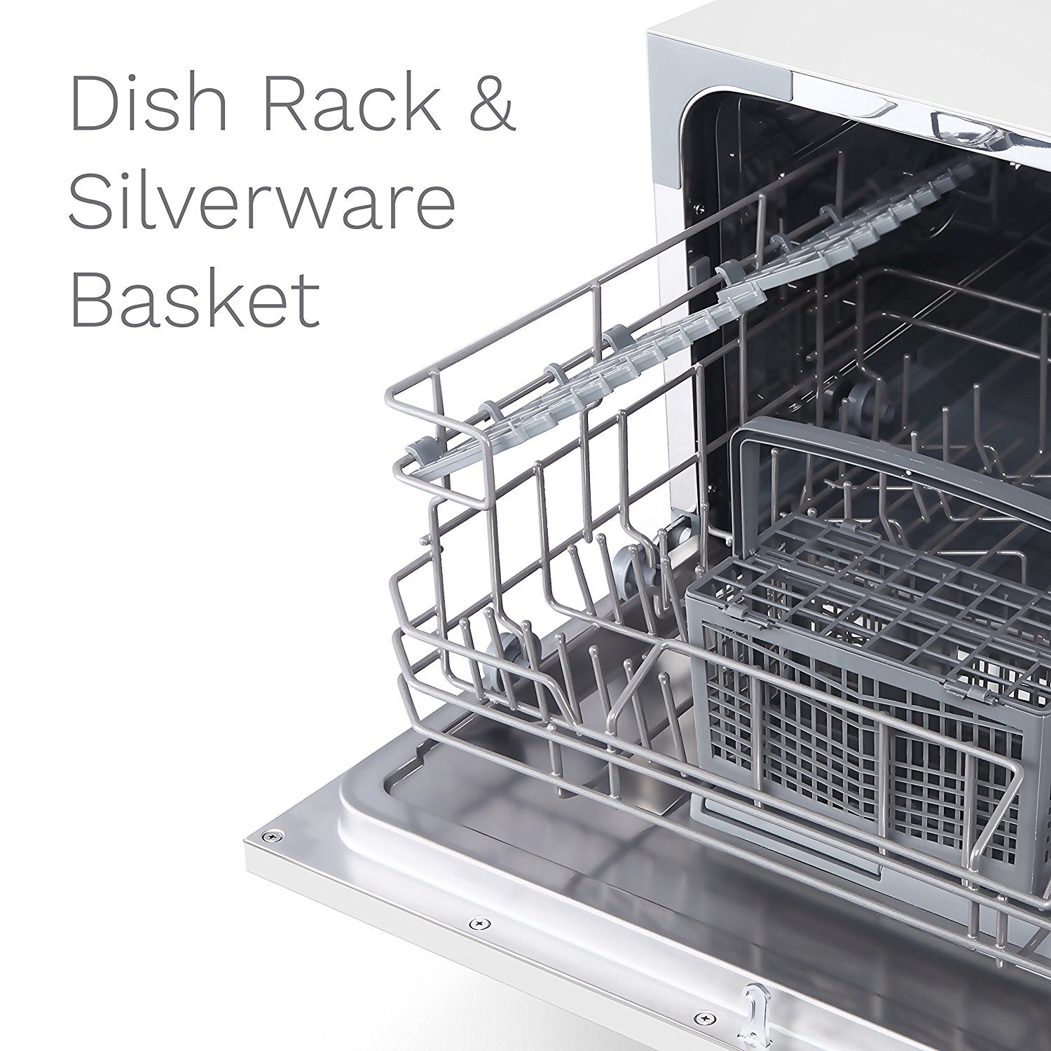 With dish rack and silverware basket